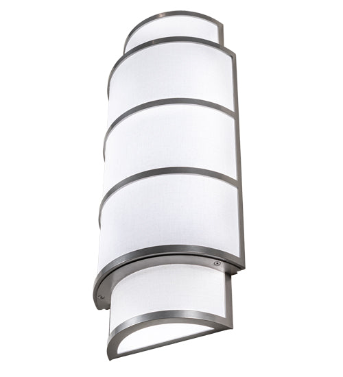Meyda Lighting Jayne 10" LED Nickel Wall Sconce With White Statuario Idalight & Textrene Shade