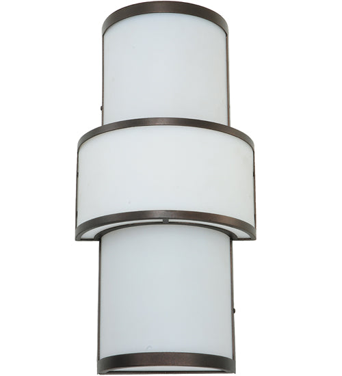 Meyda Lighting Jayne 11" 2-Light Mahogany Bronze Wall Sconce With White Statuario Idalight Shade