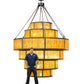 Meyda Lighting Jayne 120" 56-Light 6-Tier Oil Rubbed Bronze Pendant Light With Ambra Siena Idalight Shade