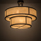 Meyda Lighting Jayne 170881 24" 6-Light 2-Tier Timeless Bronze Pendant Light With Beige Sahara Taupe Idalight Shade Glass