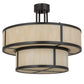 Meyda Lighting Jayne 170881 24" 6-Light 2-Tier Timeless Bronze Pendant Light With Beige Sahara Taupe Idalight Shade Glass