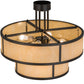 Meyda Lighting Jayne 170881 24" 6-Light 2-Tier Timeless Bronze Pendant Light With Beige Sahara Taupe Idalight Shade Glass