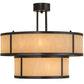 Meyda Lighting Jayne 170881 24" 6-Light 2-Tier Timeless Bronze Pendant Light With Beige Sahara Taupe Idalight Shade Glass