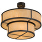 Meyda Lighting Jayne 170881 24" 6-Light 2-Tier Timeless Bronze Pendant Light With Beige Sahara Taupe Idalight Shade Glass