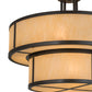 Meyda Lighting Jayne 170881 24" 6-Light 2-Tier Timeless Bronze Pendant Light With Beige Sahara Taupe Idalight Shade Glass