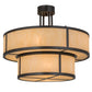 Meyda Lighting Jayne 170881 24" 6-Light 2-Tier Timeless Bronze Pendant Light With Beige Sahara Taupe Idalight Shade Glass
