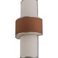 Meyda Lighting Jayne 24" 4-Light Nickel Wall Sconce With Mahogany & Eggshell Textrene Shade
