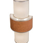 Meyda Lighting Jayne 24" 4-Light Nickel Wall Sconce With Mahogany & Eggshell Textrene Shade