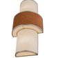 Meyda Lighting Jayne 24" 4-Light Nickel Wall Sconce With Mahogany & Eggshell Textrene Shade