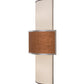 Meyda Lighting Jayne 24" 4-Light Nickel Wall Sconce With Mahogany & Eggshell Textrene Shade