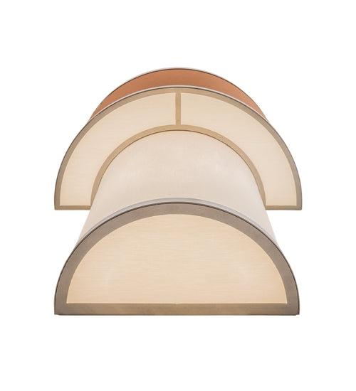 Meyda Lighting Jayne 24" 4-Light Nickel Wall Sconce With Mahogany & Eggshell Textrene Shade
