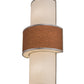 Meyda Lighting Jayne 24" 4-Light Nickel Wall Sconce With Mahogany & Eggshell Textrene Shade