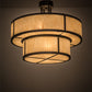 Meyda Lighting Jayne 24" 6-Light 2-Tier Timeless Bronze Pendant Light With Beige Sahara Taupe Idalight Shade Glass