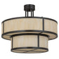 Meyda Lighting Jayne 24" 6-Light 2-Tier Timeless Bronze Pendant Light With Beige Sahara Taupe Idalight Shade Glass