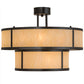 Meyda Lighting Jayne 24" 6-Light 2-Tier Timeless Bronze Pendant Light With Beige Sahara Taupe Idalight Shade Glass