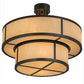 Meyda Lighting Jayne 24" 6-Light 2-Tier Timeless Bronze Pendant Light With Beige Sahara Taupe Idalight Shade Glass