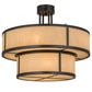 Meyda Lighting Jayne 24" 6-Light 2-Tier Timeless Bronze Pendant Light With Beige Sahara Taupe Idalight Shade Glass