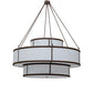 Meyda Lighting Jayne 245871 66" 20-Light 3-Tier Rustic Iron Pendant Light With White Statuario Idalight Shade