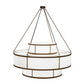 Meyda Lighting Jayne 245871 66" 20-Light 3-Tier Rustic Iron Pendant Light With White Statuario Idalight Shade