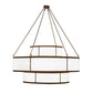 Meyda Lighting Jayne 245871 66" 20-Light 3-Tier Rustic Iron Pendant Light With White Statuario Idalight Shade