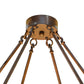 Meyda Lighting Jayne 245871 66" 20-Light 3-Tier Rustic Iron Pendant Light With White Statuario Idalight Shade