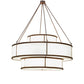 Meyda Lighting Jayne 245871 66" 20-Light 3-Tier Rustic Iron Pendant Light With White Statuario Idalight Shade
