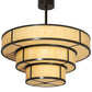Meyda Lighting Jayne 36" 10-Light 3-Tier Timeless Bronze Pendant Light With Amber Tawnyrock Idalight Shade