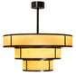Meyda Lighting Jayne 36" 10-Light 3-Tier Timeless Bronze Pendant Light With Amber Tawnyrock Idalight Shade