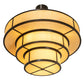 Meyda Lighting Jayne 36" 10-Light 3-Tier Timeless Bronze Pendant Light With Amber Tawnyrock Idalight Shade
