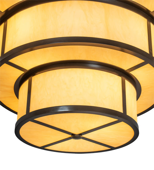 Meyda Lighting Jayne 36" 10-Light 3-Tier Timeless Bronze Pendant Light With Amber Tawnyrock Idalight Shade
