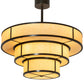 Meyda Lighting Jayne 36" 10-Light 3-Tier Timeless Bronze Pendant Light With Amber Tawnyrock Idalight Shade