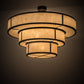 Meyda Lighting Jayne 36" 10-Light 3-Tier Timeless Bronze Pendant Light With Beige Sahara Taupe Idalight Shade Glass