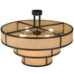 Meyda Lighting Jayne 36" 10-Light 3-Tier Timeless Bronze Pendant Light With Beige Sahara Taupe Idalight Shade Glass