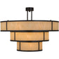 Meyda Lighting Jayne 36" 10-Light 3-Tier Timeless Bronze Pendant Light With Beige Sahara Taupe Idalight Shade Glass