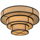 Meyda Lighting Jayne 36" 10-Light 3-Tier Timeless Bronze Pendant Light With Beige Sahara Taupe Idalight Shade Glass