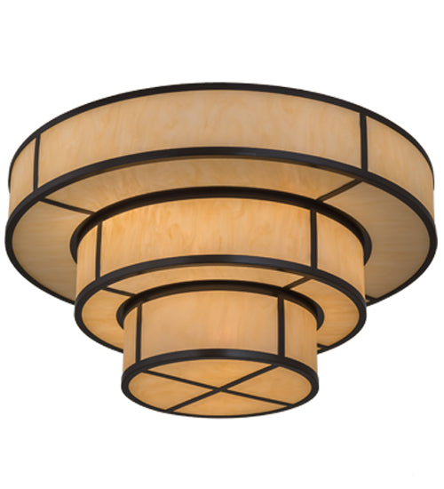 Meyda Lighting Jayne 36" 10-Light 3-Tier Timeless Bronze Pendant Light With Beige Sahara Taupe Idalight Shade Glass