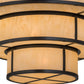 Meyda Lighting Jayne 36" 10-Light 3-Tier Timeless Bronze Pendant Light With Beige Sahara Taupe Idalight Shade Glass