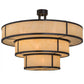 Meyda Lighting Jayne 36" 10-Light 3-Tier Timeless Bronze Pendant Light With Beige Sahara Taupe Idalight Shade Glass