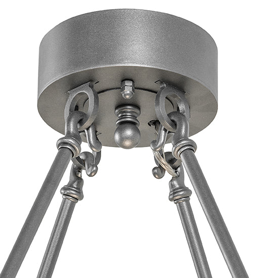 Meyda Lighting Jayne 36" 12-Light 4-Tier Pewter Pendant Light With Whitestone Idalight Shade