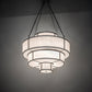 Meyda Lighting Jayne 36" 12-Light 4-Tier Pewter Pendant Light With Whitestone Idalight Shade