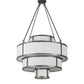 Meyda Lighting Jayne 36" 12-Light 4-Tier Pewter Pendant Light With Whitestone Idalight Shade