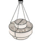 Meyda Lighting Jayne 36" 12-Light 4-Tier Pewter Pendant Light With Whitestone Idalight Shade