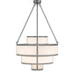 Meyda Lighting Jayne 36" 12-Light 4-Tier Pewter Pendant Light With Whitestone Idalight Shade