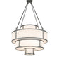 Meyda Lighting Jayne 36" 12-Light 4-Tier Pewter Pendant Light With Whitestone Idalight Shade