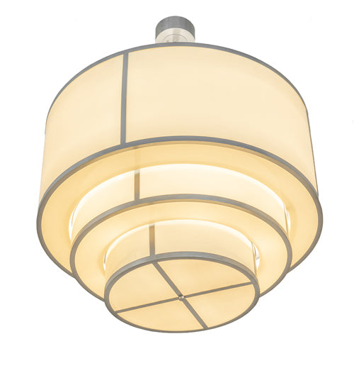 Meyda Lighting Jayne 42" 20-Light 5-Tier Nickel Pendant Light With Beige Provostone Idalight Shade