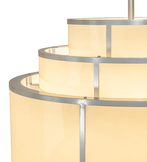 Meyda Lighting Jayne 42" 20-Light 5-Tier Nickel Pendant Light With Beige Provostone Idalight Shade