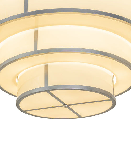 Meyda Lighting Jayne 42" 20-Light 5-Tier Nickel Pendant Light With Beige Provostone Idalight Shade