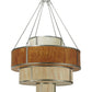 Meyda Lighting Jayne 44" 12-Light 4-Tier Nickel Pendant Light With Ambra Siena Idalight Shade Glass