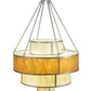 Meyda Lighting Jayne 44" 12-Light 4-Tier Nickel Pendant Light With Ambra Siena Idalight Shade Glass