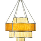 Meyda Lighting Jayne 44" 12-Light 4-Tier Nickel Pendant Light With Ambra Siena Idalight Shade Glass